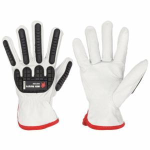 MCR SAFETY 36136M Leather Gloves, Size M, Goatskin, Drivers Glove, ANSI Impact Level 1, Unlined, 12 PK | CT2RBA 60HR53