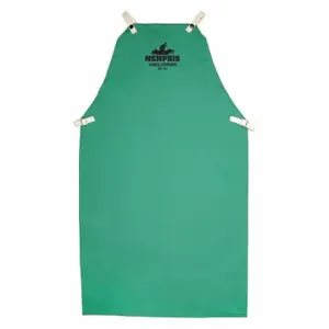 MCR SAFETY 39142 Welding Apron, Bib Apron, 36 Inch Length, Green, Cotton, 9 oz Fabric Wt | CT2MUB 26H988