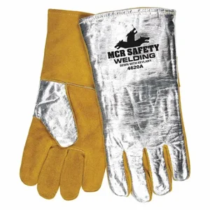 MCR SAFETY 4620A Welding Gloves, Stick, XL/10, Wing Thumb, Gauntlet Cuff, Premium, Tan Cowhide | CT2TYG 26J045