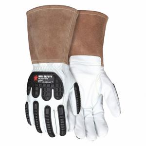 MCR SAFETY 48406TL Leather Gloves, Size L, ANSI Impact Level 1, Premium, Drivers Glove, Goatskin, 12 PK | CT2CFR 60HR30