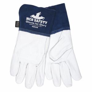 MCR SAFETY 4850KM Welding Gloves, MIG, TIG, M/8, PK 12, Wing Thumb, Gauntlet Cuff, Premium | CT2TXT 26K956