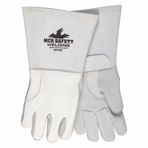 MCR SAFETY 49750M Welding Leather Glove, Straight Thumb, Gauntlet Cuff, Premium Cotton, Foam, 12 PK | CT2RGN 60HP77