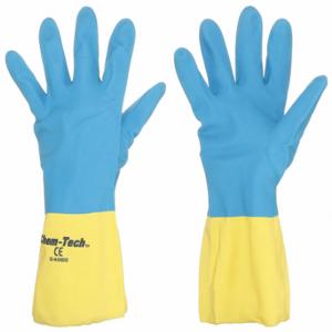 MCR SAFETY 5407S Chemical Resistant Glove, 28 mil Thick, 12 Inch Length, Diamond, S Size, 12 Pack | CT2NCC 48GM03