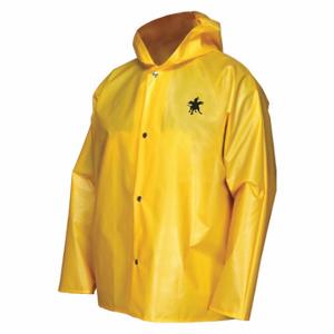 MCR SAFETY 560JHX4 Rain Jacket, 4Xl, Yellow, Snap, Attached Hood, Nylon/Polyurethane, 0 Pockets | CT2QKT 55KW63