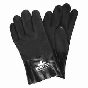 MCR SAFETY 6200SJ Chemical Resistant Glove, 59 mil Thick, 10 Inch Length, L Size, Black, 1 Pair | CT2NBK 48GM51