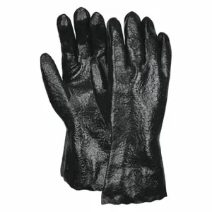 MCR SAFETY 6212R Chemical Resistant Glove, 12 Inch Length, Rough, L Size, Black, S6212R, 12 Pack | CT2MXR 26J277