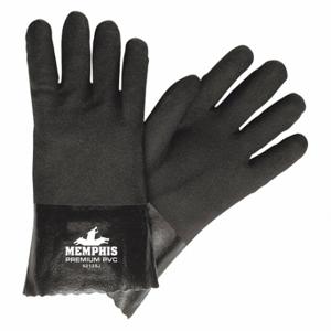 MCR SAFETY 6212SJ Chemikalienbeständiger Handschuh, 59 mil dick, 12 Zoll Länge, Größe L, Schwarz, 12er-Pack | CT2NBP 49DA89