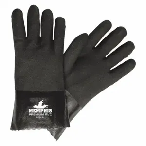 MCR SAFETY 6212SJ Chemical Resistant Glove, 59 mil Thick, 12 Inch Length, L Size, Black, 12 Pack | CT2NBP 49DA89