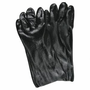 MCR SAFETY 6300R Black PVC Rough Interlock Line, L, PK 12, 14 Inch Glove Length, Rough, L Size, 12 Pack | CT2QLB 26J334