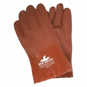 MCR SAFETY 6451S Chemical Resistant Glove, 10 Inch Length, Grain, L Size, Red, S6451S, 12 Pack | CT2MWL 49DA91