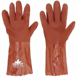 MCR SAFETY 6454S Chemical Resistant Glove, 14 Inch Length, Grain, L Size, Red, S6454S, 12 Pack | CT2MYE 49DA92