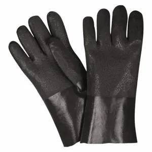 MCR SAFETY 6512SJ Chemical Resistant Glove, 12 Inch Length, Grain, L Size, Black, S6512SJ, 12 Pack | CT2MWZ 48XW49