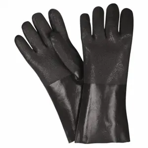 MCR SAFETY 6514S Chemical Resistant Glove, 43 mil Thick, 14 Inch Length, L Size, Black, 12 Pack | CT2NBQ 48GM49