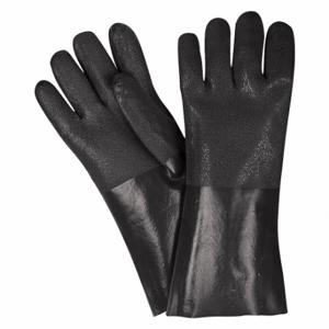 MCR SAFETY 6514SJ Chemical Resistant Glove, 14 Inch Length, Grain, L Size, Black, S6514SJ, 1 Pair | CT2MYA 48GM48