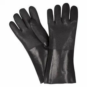 MCR SAFETY 6514SJ Chemical Resistant Glove, 14 Inch Length, Grain, L Size, Black, S6514SJ, 1 Pair | CT2MYA 48GM48