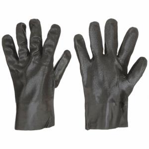 MCR SAFETY 6521SJ Chemikalienbeständiger Handschuh, 10 Zoll Länge, Körnung, L-Größe, Schwarz, S6521SJ, 12er-Pack | CT2MWK 49DA97