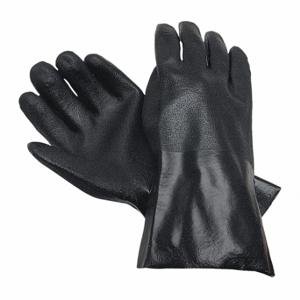 MCR SAFETY 6522S Chemikalienbeständiger Handschuh, 43 mil dick, 12 Zoll Länge, Größe L, Schwarz, 12er-Pack | CT2NBH 48GM46