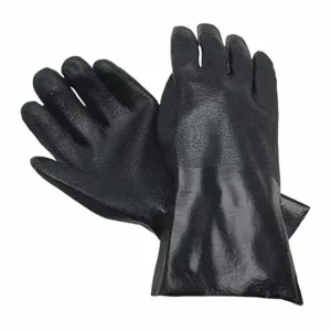 MCR SAFETY 6522S Chemical Resistant Glove, 43 mil Thick, 12 Inch Length, L Size, Black, 12 Pack | CT2NBH 48GM46