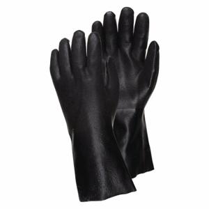MCR SAFETY 6522SJ Chemikalienbeständiger Handschuh, 12 Zoll Länge, Körnung, L-Größe, Schwarz, S6522SJ, 12er-Pack | CT2MXA 49DA98