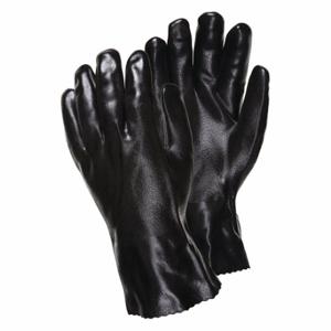 MCR SAFETY 6524SJ Chemical Resistant Glove, 14 Inch Length, Grain, L Size, Black, S6524SJ, 12 Pack | CT2MYB 48XW50