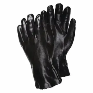 MCR SAFETY 6524SJ Chemical Resistant Glove, 14 Inch Length, Grain, L Size, Black, S6524SJ, 12 Pack | CT2MYB 48XW50