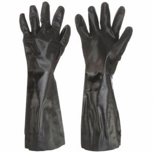 MCR SAFETY 6528S Chemical Resistant Glove, 18 Inch Length, Grain, L Size, Black, S6528S, 12 Pack | CT2MZN 49DA99