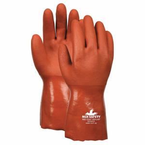 MCR SAFETY 6620L Chemical Resistant Glove, 10 Inch Length, Grain, L Size, Red, SRedcoat 6620, 1 Pair | CT2MWM 48GK21