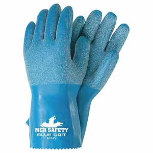 MCR SAFETY 6852M Chemical Resistant Glove, 12 Inch Glove Length, Smooth, M Glove Size, Blue, 12 Pack | CT2MVG 60HR12