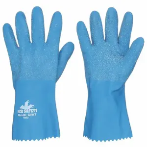 MCR SAFETY 6852L Coated Glove, Grain, L Glove Size, Blue, SBlue Grit 6852, 12 Pack | CT2NER 48GG63