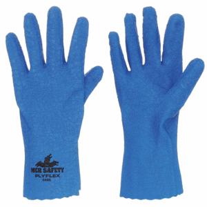 MCR SAFETY 6885L Chemikalienbeständiger Handschuh, 12 Zoll Länge, Körnung, L-Größe, Blau, SPlyFlex 6885 | CT2MXD 48GM86