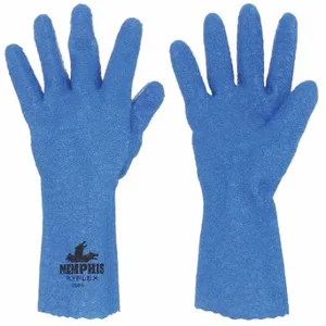 MCR SAFETY 6885XL Chemical Resistant Glove, 12 Inch Length, Grain, XL Size, Blue, SPlyFlex 6885 | CT2NCF 49DC08