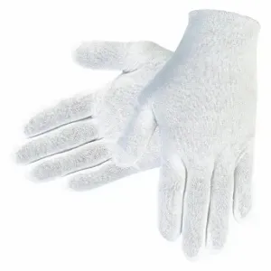 MCR SAFETY 8610 Inspection Gloves, Size S, Unfinished Hem, Seamless Knit, Polyester, White, 12 PK | CT2QEM 21EY26