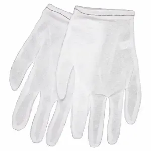 MCR SAFETY 8700L Knit Gloves, Size L, Finished Hem, Cut and Sewn, Nylon, White, Slip-On Cuff, 12 PK | CT2QNF 3NAV8