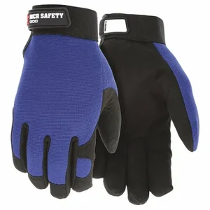 MCR SAFETY 900XL Mechanics Gloves, Size XL, Mechanics Glove, Full Finger, Synthetic Leather, Black/Blue | CT2RTP 26H481