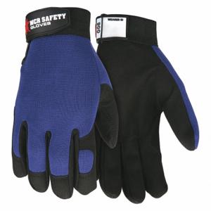 MCR SAFETY 900XXL Mechaniker-Handschuhe, Größe 2XL, Mechaniker-Handschuh, Vollfinger, Kunstleder, Schwarz/Blau | CT2RMA 26H482