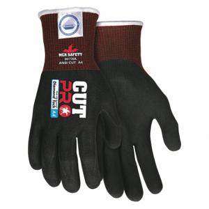 MCR SAFETY 90730M Schnittfeste Handschuhe, M, Ansi-Schnittstufe A4, Handfläche, getaucht, Schaumstoff-Nitril, 12 Stück | CT2PXB 55VT14