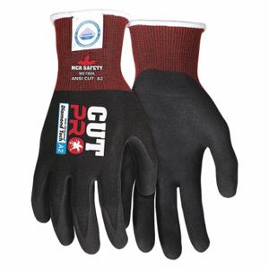 MCR SAFETY 90780L Coated Glove, L, Foam Nitrile, Sandy, Black, 1 Pair | CT2NGD 642R88