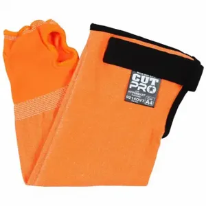 MCR SAFETY 9214OVT Cut-Resistant Sleeve, Ansi/Isea Cut Level A4, Orange, Sleeve, Hook-And-Loop, 10 PK | CT2TUW 801C07