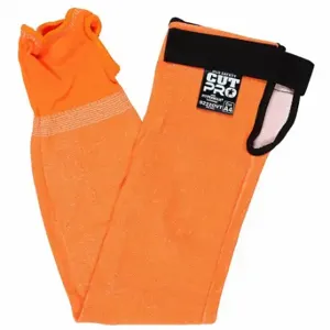 MCR SAFETY 9222OVT Cut-Resistant Sleeve, Ansi/Isea Cut Level A4, Orange, Sleeve, Hook-And-Loop, 10 PK | CT2TUX 801C08