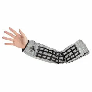 MCR SAFETY 9318DT10 Cut-Resistant Sleeves, Ansi/Isea Cut Level A4, Black/White, Sleeve With Thumbhole | CT2TVV 49DC99