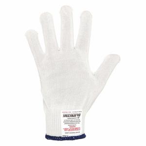 MCR SAFETY 9348MD Coated Glove, M, ANSI Cut Level A3, Uncoated, Uncoated, Polyester, White | CT2PZT 48GK42