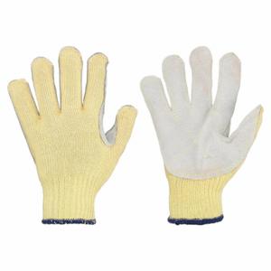MCR SAFETY 9380S Leather Gloves, Size S, Leather Palm Knit Glove, Cowhide, Std, ANSI Cut Level A2, 12 PK | CT2RCV 48GL34