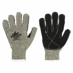 MCR SAFETY 93861S Leather Gloves, Size S, Leather Palm Knit Glove, Cowhide, Std, ANSI Cut Level A7, 1 Pair | CT2RCW 48XW64