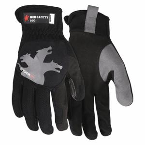 MCR SAFETY 950L Mechanics Gloves, Size L, Mechanics Glove, Full Finger, Synthetic Leather, Black, 1 Pair | CT2RNK 60HM70