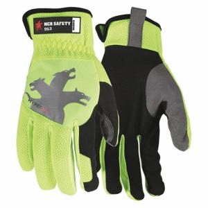 MCR SAFETY 953M Mechanics Gloves, Size M, Mechanics Glove, Full Finger, Synthetic Leather, Lime, 1 Pair | CT2RQG 60HM84