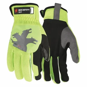 MCR SAFETY 953XL Mechanics Gloves, Size XL, Mechanics Glove, Full Finger, Synthetic Leather, Lime, 1 Pair | CT2RTT 60HM86