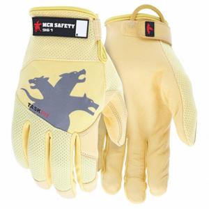 MCR SAFETY 961XL Mechaniker-Handschuhe, Größe XL, Mechaniker-Handschuh, Vollfinger, Ziegenleder, Gold, Beige, 1 Paar | CT2RTC 60HN02