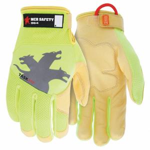 MCR SAFETY 964L Mechaniker-Handschuhe, Größe L, Mechaniker-Handschuh, Vollfinger, Ziegenleder, Lederhandfläche, 1 Paar | CT2RVK 60HN16