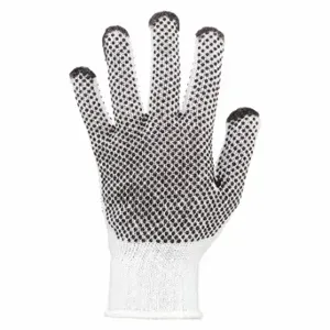 MCR SAFETY 9660L Gloves, PVC Dots, Cotton/Polyester, White, PK 12 | CT2QDU 392D43