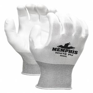 MCR SAFETY 9665M Coated Glove, M Glove Size, White, 1 Pair | CH6NFZ 48GH73